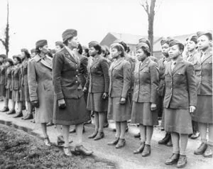 Maj. Charity Adams Inspecting the Troops of 6888th Postal Directory Battlion